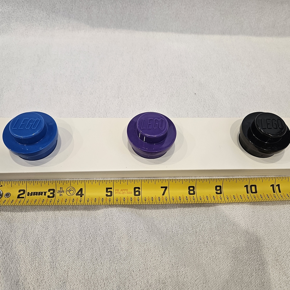 LEGO Blue, Purple, and Black Wall Hooks - Picture 3 of 5
